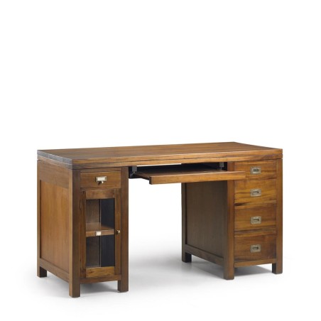 Escritorio flamingo 5 cajones 1 puerta + bandeja - 140 x 60 x 78h