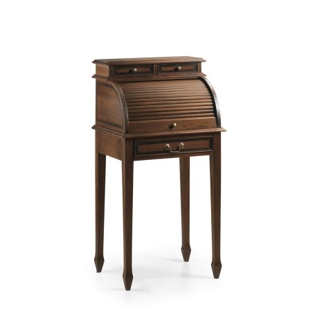 Escritorio vintage pequeño con persiana + bandeja extraíble - 55 x 45 x 110h