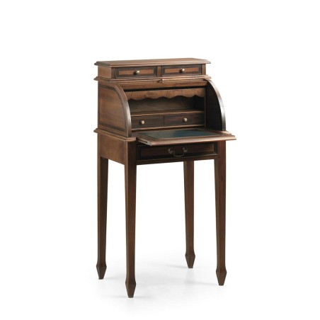 Escritorio vintage pequeño con persiana + bandeja extraíble - 55 x 45 x 110h