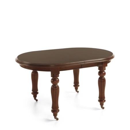 Mesa vintage ovalada victorian con ruedas - 160 - 240 x 110 x 80h