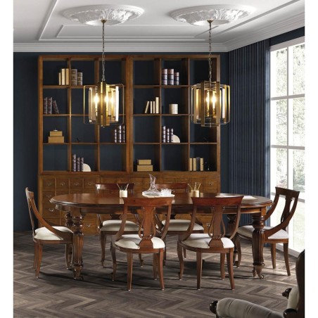 Mesa vintage ovalada victorian con ruedas - 160 - 240 x 110 x 80h