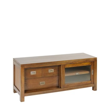 Mueble tv flamingo 3 cajones 1 puerta corredera - 115 x 40 x 50h