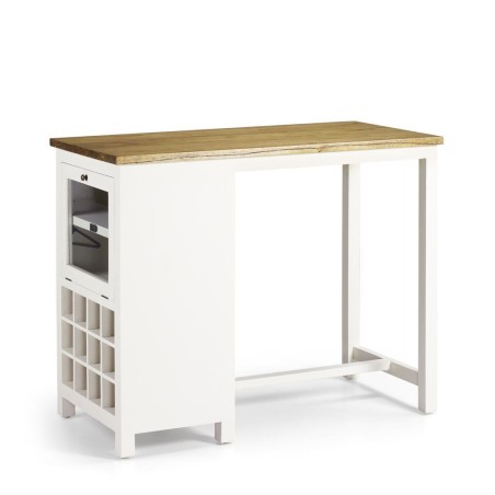 Mueble barra new white combinado con botellero - 120 x 60 x 95h