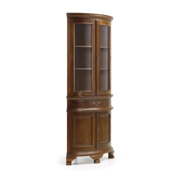 Vitrina vintage esquinera 1 cajón 4 puertas - 50 x 50 x 190h