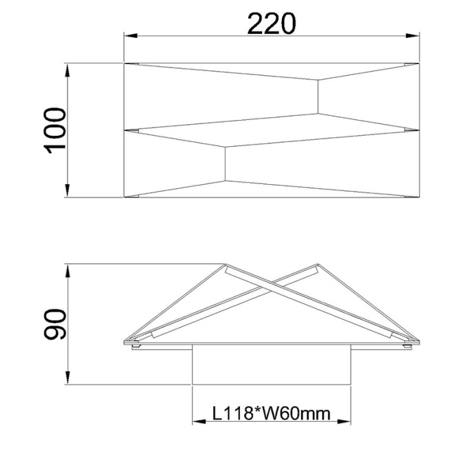 Aplique LED 10W 3000K serie FUJI Negro - 22x8.5x10h Aplique LED 10W 3000K serie FUJI Negro - 22x8.5x10h