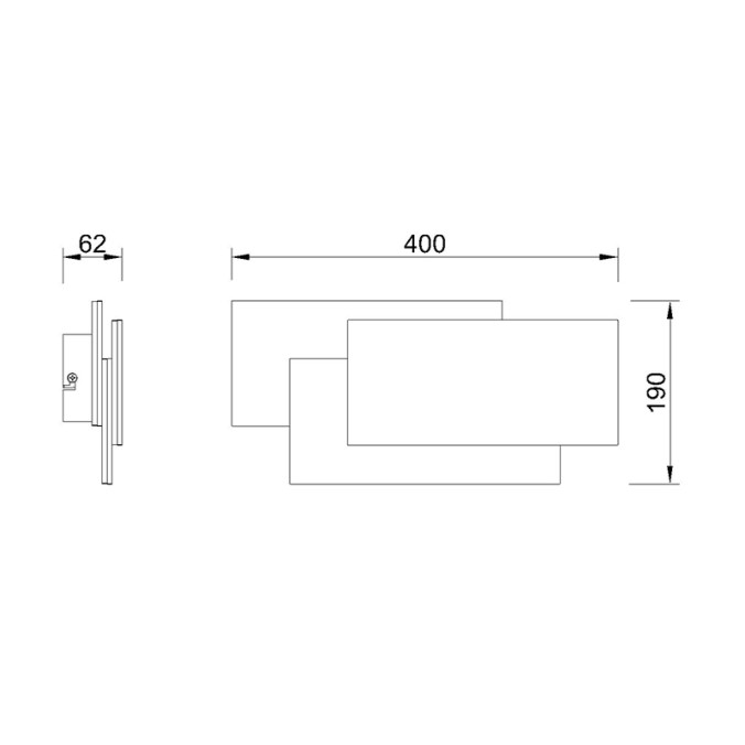 Aplique LED 36W 3000K serie TAHITI XL Blanco - 40x6.2x19h Aplique LED 36W 3000K serie TAHITI XL Blanco - 40x6.2x19h