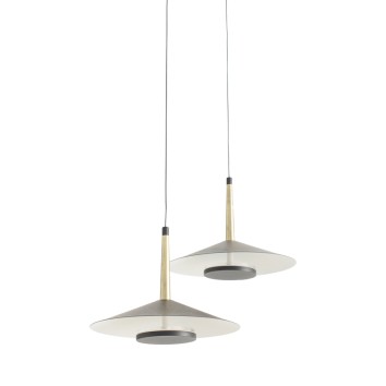 Lámpara LED 2*8W 3000K serie ORION Negro+Cuero - 200h