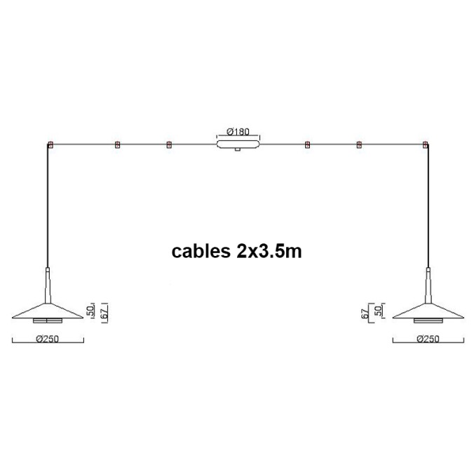 Lámpara LED 2*8W 3000K serie ORION Negro+Cuero - 200h