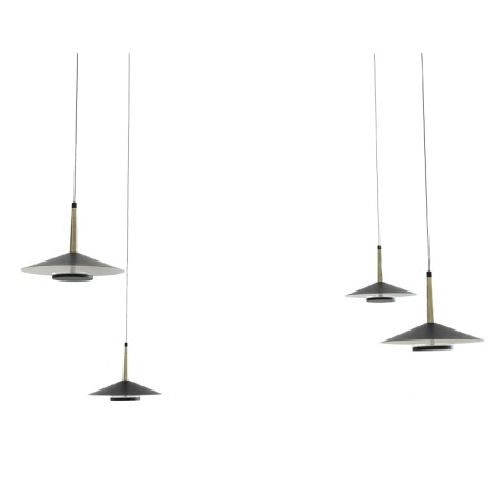 Lámpara LED 4*8W 3000K serie ORION Negro+Cuero - 200h