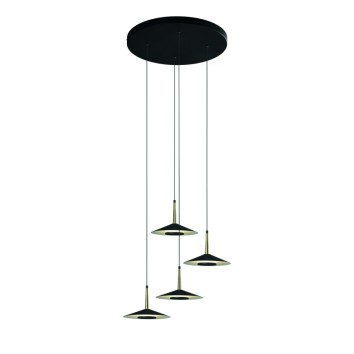 Lámpara 4 Luces serie ORION Negro+Cuero - 50x271.9h