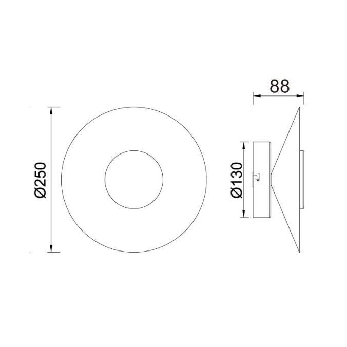 Aplique LED 8W 3000K serie ORION Negro - 25x8.6h Aplique LED 8W 3000K serie ORION Negro - 25x8.6h