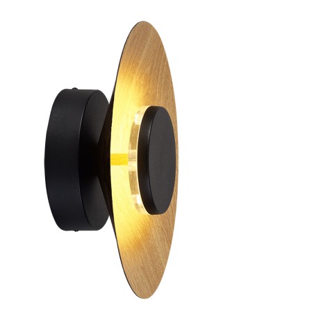 Aplique LED 8W 3000K serie ORION Negro+Madera - 25x8.6h