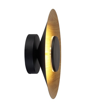 Aplique LED 20W 3000K serie ORION Negro+Madera - 40x12.2h