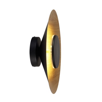 Aplique LED 24W 3000K serie ORION Negro+Madera - 50x14h