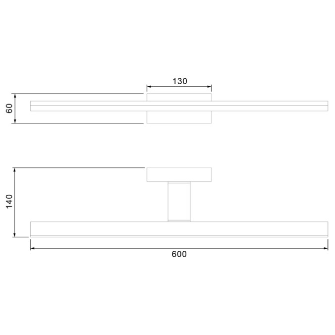 Aplique LED 16W 4000K IP44 serie MORNE Crome - 60x6x14h Aplique LED 16W 4000K IP44 serie MORNE Crome - 60x6x14h