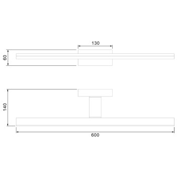 Aplique LED 16W 4000K IP44 serie MORNE Blanco - 60x6x14h 2