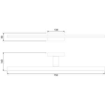 Aplique LED 20W 4000K IP44 serie MORNE Blanco - 75x6x14h 2