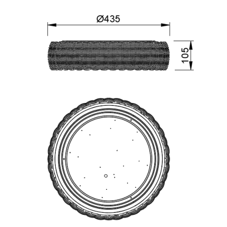 Plafón LED 36W 2700K/4000K/5000K serie KILIMANJARO CEILING Ratan - 43.5x10.5h