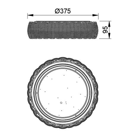 Plafón LED 24W 2700K/4000K/5000K serie KILIMANJARO CEILING Ratan - 37.5x9.5h