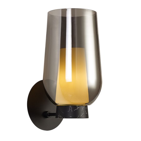 Aplique  serie NORA NEGRO/MARMOL Negro/Marmol - 18x23x35.7h