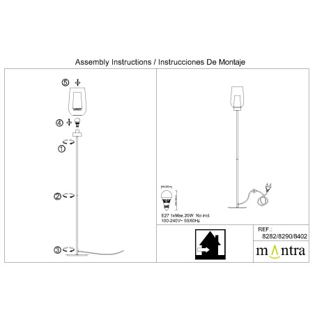 Pie De Salón  serie NORA NEGRO/MARMOL Negro/Marmol - 26x165h