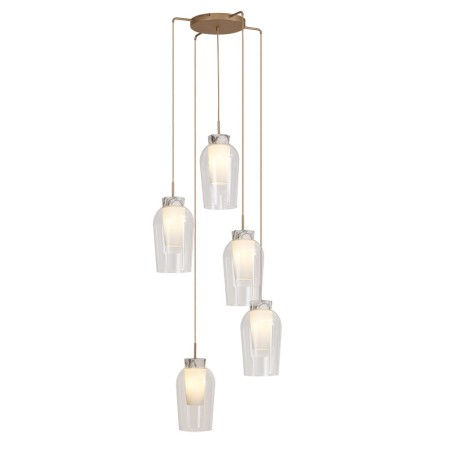 Colgante 5 Luces serie NORA ORO/BLANCO Oro/Blanco - 63.3x230h