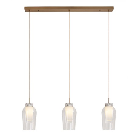 Lampara Lineal  3 Luces serie NORA ORO/BLANCO Oro/Blanco - 108x18x230h