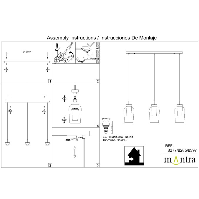 Lampara Lineal  3 Luces serie NORA ORO/BLANCO Oro/Blanco - 108x18x230h Lampara Lineal  3 Luces serie NORA ORO/BLANCO Oro/Blanco - 108x18x230h
