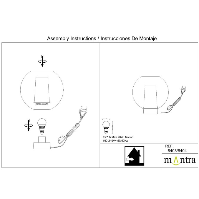 Sobremesa  serie NORA ORO/BLANCO Blanco - 25x26h