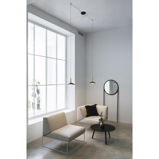 Lámpara LED 2*8W 3000K serie ORION Negro+Cuero - 200h