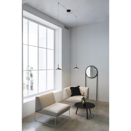 Lámpara LED 2*8W 3000K serie ORION Negro+Cuero - 200h