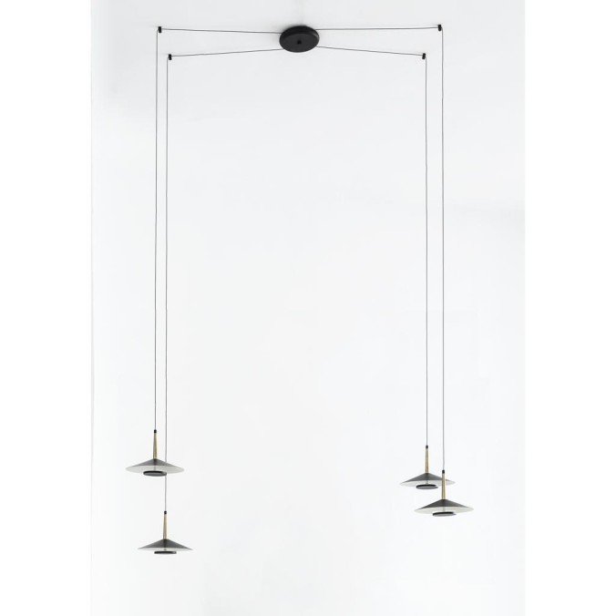 Lámpara LED 4*8W 3000K serie ORION Negro+Cuero - 200h