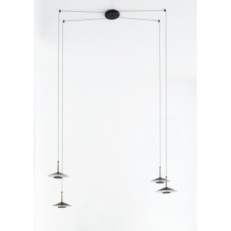 Lámpara LED 4*8W 3000K serie ORION Negro+Cuero - 200h