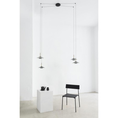 Lámpara LED 4*8W 3000K serie ORION Negro+Cuero - 200h