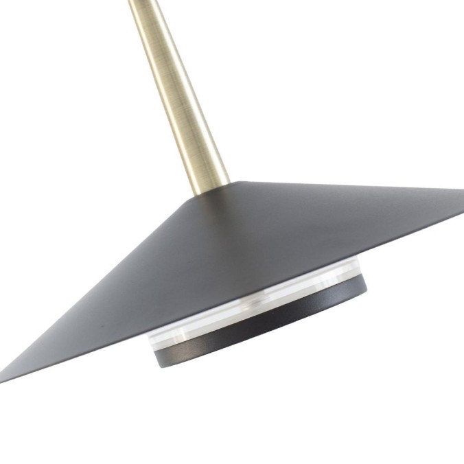 Lámpara 4 Luces serie ORION Negro+Cuero - 50x271.9h