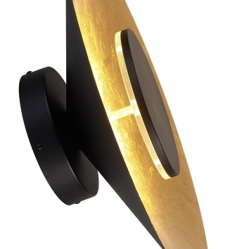 Aplique LED 8W 3000K serie ORION Negro+Oro - 25x8.6h 2