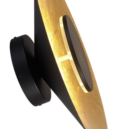 Aplique LED 24W 3000K serie ORION Negro+Oro - 50x14h