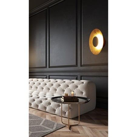 Aplique LED 8W 3000K serie ORION Negro+Oro - 25x8.6h