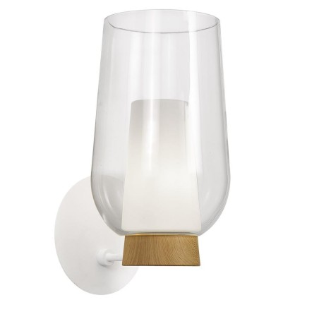 Aplique  serie NORA BLANCO/MADERA Blanco/ Madera - 18x23x35.7h