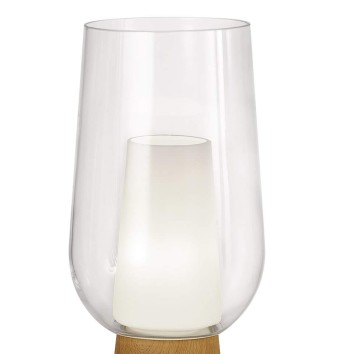 Pie De Salón  serie NORA BLANCO/MADERA Blanco/ Madera - 26x165h 2