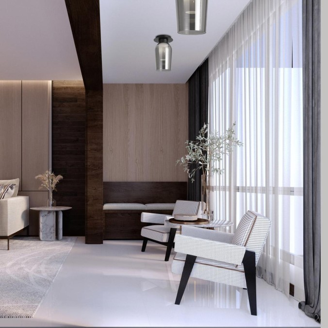 Semi-Plafón serie NORA NEGRO/MARMOL Negro/Marmol - 20x34h