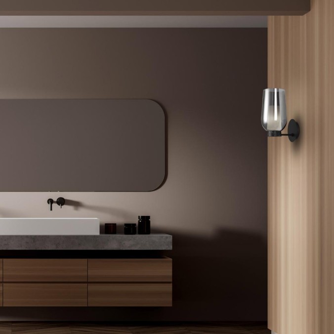 Aplique  serie NORA NEGRO/MARMOL Negro/Marmol - 18x23x35.7h