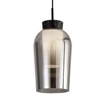 Colgante 3 Luces serie NORA NEGRO/MARMOL Negro/Marmol - 108x18x230h 2
