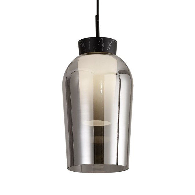 Colgante 3 Luces serie NORA NEGRO/MARMOL Negro/Marmol - 108x18x230h