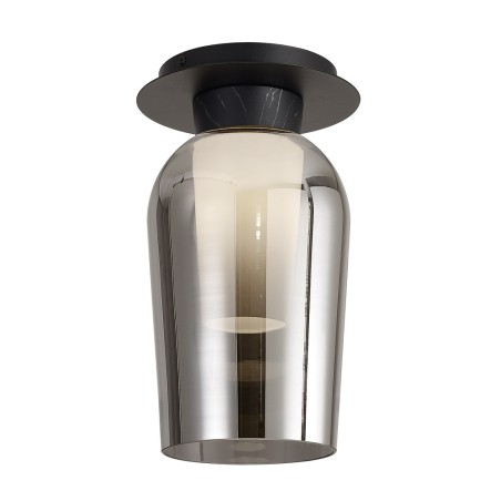 Semi-Plafón serie NORA NEGRO/MARMOL Negro/Marmol - 20x34h