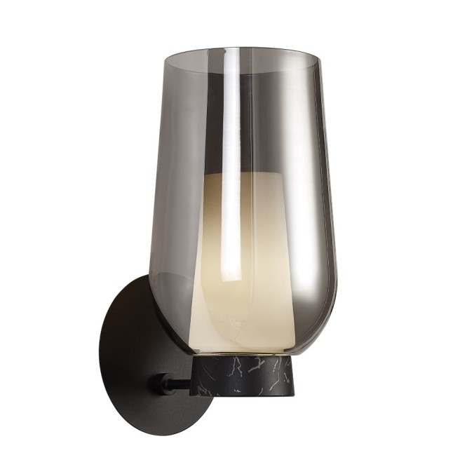 Aplique  serie NORA NEGRO/MARMOL Negro/Marmol - 18x23x35.7h