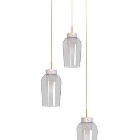 Colgante 3 Luces serie NORA ORO/BLANCO Oro/Blanco - 53.4x230h