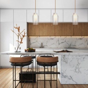 Lampara Lineal  3 Luces serie NORA ORO/BLANCO Oro/Blanco - 108x18x230h 2