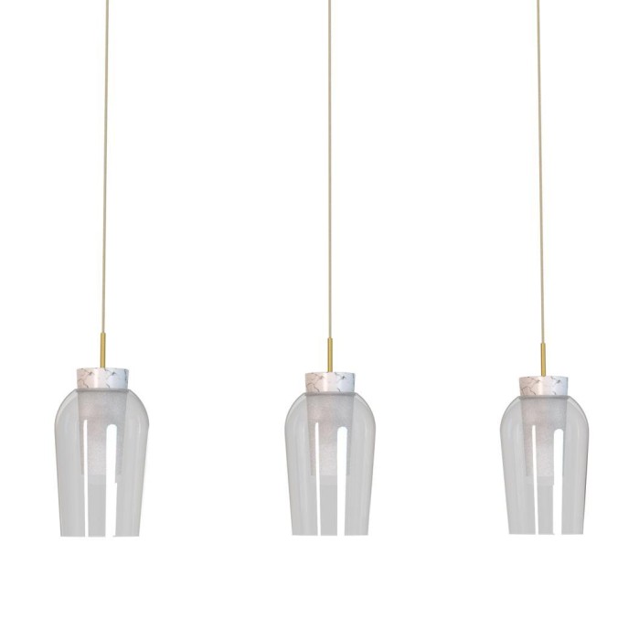 Lampara Lineal  3 Luces serie NORA ORO/BLANCO Oro/Blanco - 108x18x230h Lampara Lineal  3 Luces serie NORA ORO/BLANCO Oro/Blanco - 108x18x230h