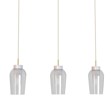 Lampara Lineal  3 Luces serie NORA ORO/BLANCO Oro/Blanco - 108x18x230h